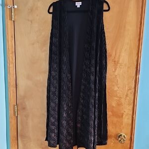 LuLaRoe Black Long Open Vest